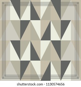 Geometric triangles background with border