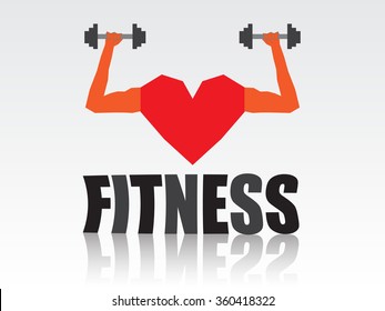 Geometric triangles fitness heart background