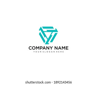 Geometric Triangles Logo Design. Creative Vector logo with triangle creative concept.