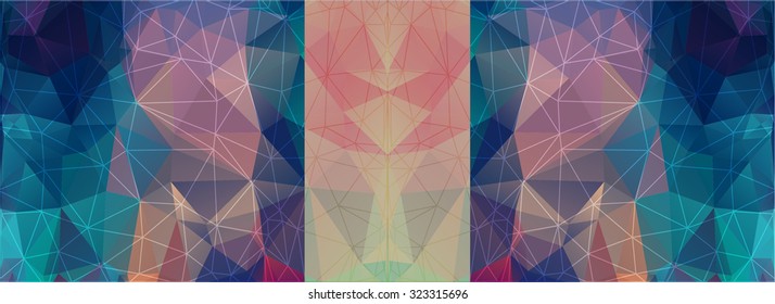 Geometric triangles on colorful background, polygonal vector illustration. Beautiful backdrop for your creative ideas.