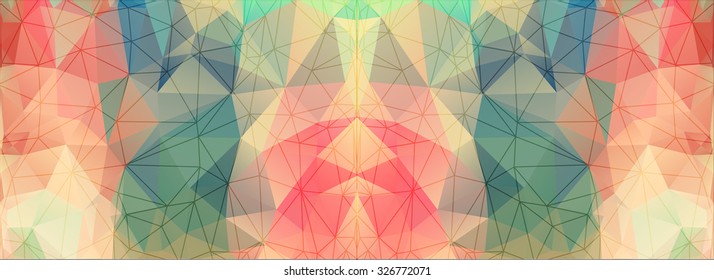 Geometric triangles on colorful background, polygonal vector illustration. Beautiful backdrop for your creative ideas.