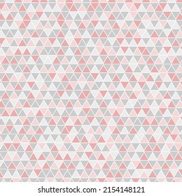 Geometric triangles pattern background. Triangular trendy pattern design. Purple, pink and grey color triangles. Abstract seamless vector wallpaper