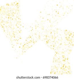 Geometric Triangles scatterer on a white background of Gold glitter falling confetti stars.  Gold glitter Confetti stars background. Vector illustration.