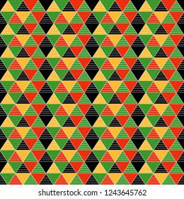 Geometric Triangles Seamless Pattern - Colorful triangle design for Kwanzaa