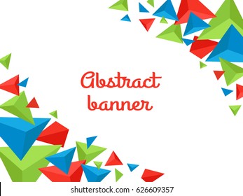 Geometric triangular background template. Used for covers, flyers, banners, posters, placards, presentations, books and other printed and web materials. Vector illustration.