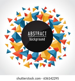 Geometric triangular background template. Used for sale, covers, flyers, banners, posters, placards, presentations, books and other printed and web materials. Vector illustration.