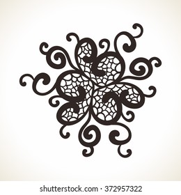 Geometric triangular design element, Ornamental mandala