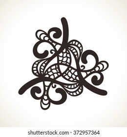 Geometric triangular design element, Ornamental mandala