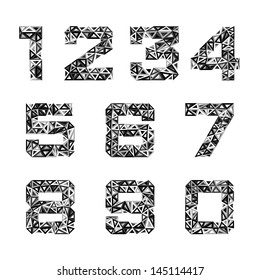 Geometric triangular grey Number pack. Vector illustration.