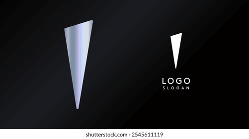 Letra geométrica triangular I, logotipo dinámico abstracto, monograma holográfico moderno del gradiente para el juego, tecnología, arte urbano, innovación, marca de la ropa de calle, cybersport de la ciencia ficción. Ilustración vectorial