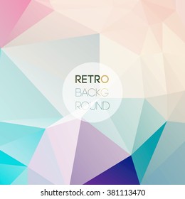 Geometric triangular light background with place for your text. Vector Retro triangle background. Color Low poly