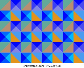 Geometric triangular mosaic. Background with squares and triangles. Vector illustration