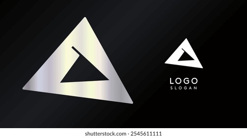 Geometric triangular O letter, abstract dynamic logo, modern holographic gradient monogram for gaming, technology, urban art, innovation, streetwear brand, sci-fi cybersport. Vector illustration