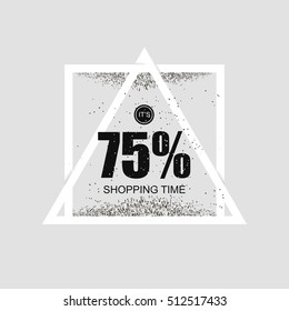 Geometric triangular poster with advertising of discounts and sales. Vector illustration