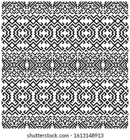 Geometric tribal aztec pattern design vector. illustration of traditional motifs design vector in black and white color