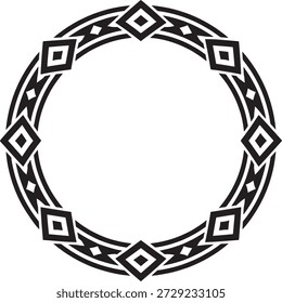 Vector de marco circular tribal geométrico