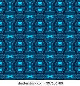 Geometric tribal colored seamless pattern. Saved in swatches.