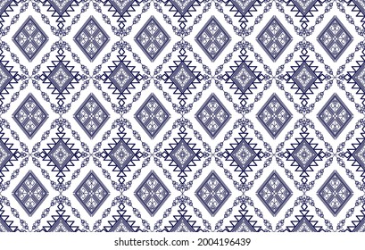 Geometric tribal ethnic pattern design. Ikat Aztec fabric carpet mandala ornament boho chevron textile decoration wallpaper. Traditional embroidery texture vector illustrations background. 