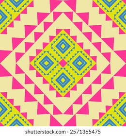 Geometric Tribal Ethnic  seamless pattern. Design for background, textile and print fabric.