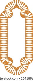 Geometric Tribal Frame Design – Abstract Ethnic Oval Border in Brown Tones with Repeating Patterns for Label Templates, Wall Art, Printable Crafts, Cultural and Invitation Elements