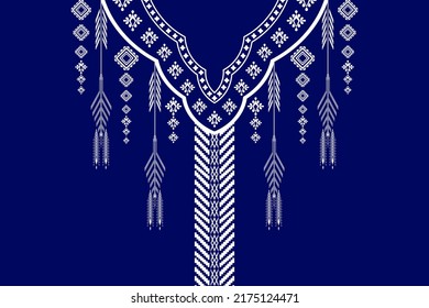 Geometric tribal oriental pattern traditional, ethnic colorful necklace, floral necklace embroidery design for fashion women, clothing, bohemian necklace, vector illustration.