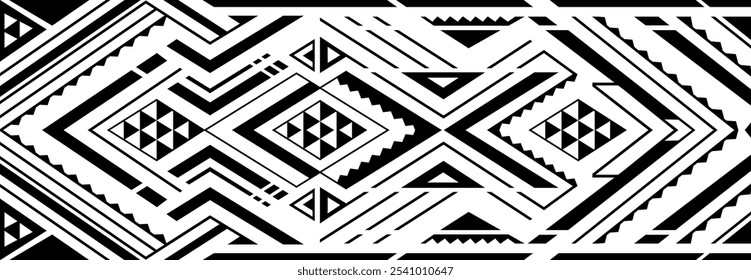 Geometric tribal ornament. Good for tattoo and print designs