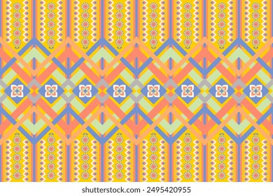 Geometric tribal pattern. Geometric tribal pattern fabric style. Geometric tribal pattern design for clothing, textile, wrapping, background, wallpaper, carpet, embroidery