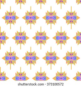 Geometric tribal pattern on white background. Vector for design