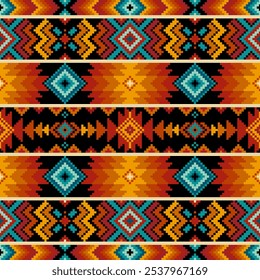 Padrão tribal geométrico,Design tradicional nativo americano, ornamento navajo