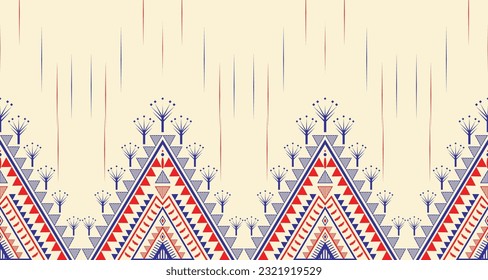 Geometric tribal seamless colorful pattern. Traditional ethnic vector texture. Native American patterns. Design for clothing, fabric, wallpaper, rug, and scarf. embroidery style.
