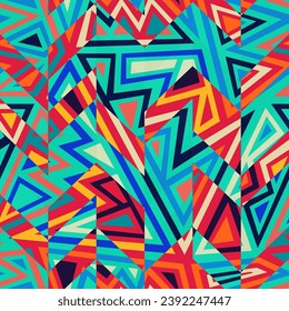 Geometric tribal geometric seamless pattern