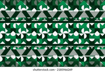 Patrón geométrico tribal sin soldadura. Diseño para fondo, alfombra, papel pintado, mantas, bolsos, tela, mobiliario, embalajes de ilustraciones de vectores estilo bordado.