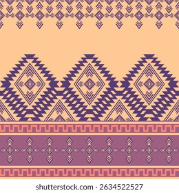 Geometric Tribal Textile with Diamond and Zigzag Elements