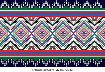 Tribu geométrica etnia oriental patrón tradicional Diseño para fondo, alfombra, papel pintado, ropa, envoltura, Batik,tela,Estilo de bordado vectorial. 