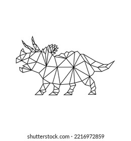 Geometric triceratops dinosaur logo icon vector