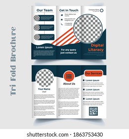 Geometric trifold brochure design vector template