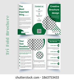 Geometric trifold brochure design vector template