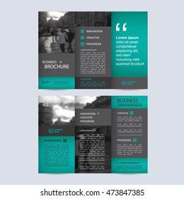 Geometric Trifold Business Brochure Leaflet Flyer or booklet template. Flat design set. Vector Illustration.