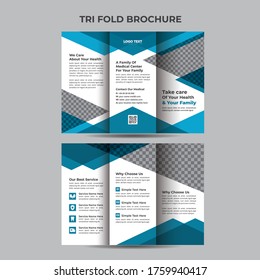 Geometric Trifold Medical Brochure Flyer Layout Template.