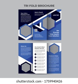 Geometric Trifold Medical Brochure Flyer Layout Template.