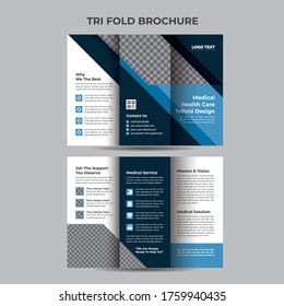 Geometric Trifold Medical Brochure Flyer Layout Template.