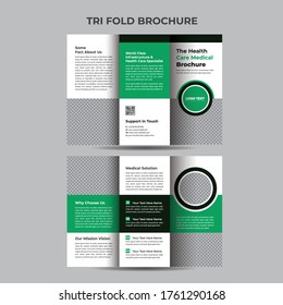 Geometric Trifold Medical Brochure Flyer Layout Template. 