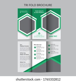 Geometric Trifold Medical Brochure Flyer Layout Template. 