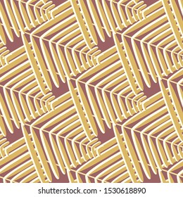 Geometric tropical pattern. Palm leaves seamless botanical background. Modern design for fabric, textile print, wrapping paper. Vector illustration