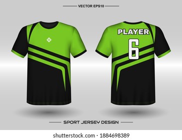 Geometric T-shirt sport vector design template, Soccer jersey mockup for football club. uniform front and back view. Clothing Men adult. Can use for printing, branding logo team, squad, match event, tournament