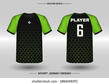 Geometric T-shirt sport vector design template, Soccer jersey mockup for football club. uniform front and back view. Clothing Men adult. Can use for printing, branding logo team, squad, match event, tournament