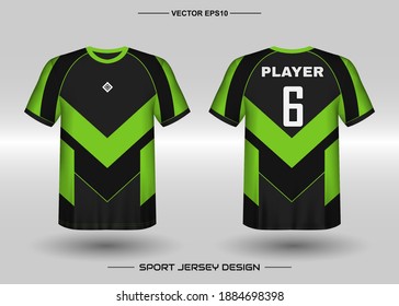 Geometric T-shirt sport vector design template, Soccer jersey mockup for football club. uniform front and back view. Clothing Men adult. Can use for printing, branding logo team, squad, match event, tournament