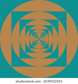 Geometric tunnel, squares and circles