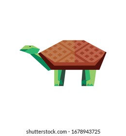 geometric turtle on white background vector illustration design