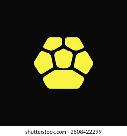 Geometric turtle shell logo for wildlife, marine conservation, eco organization, protection, stability, or nature brand.